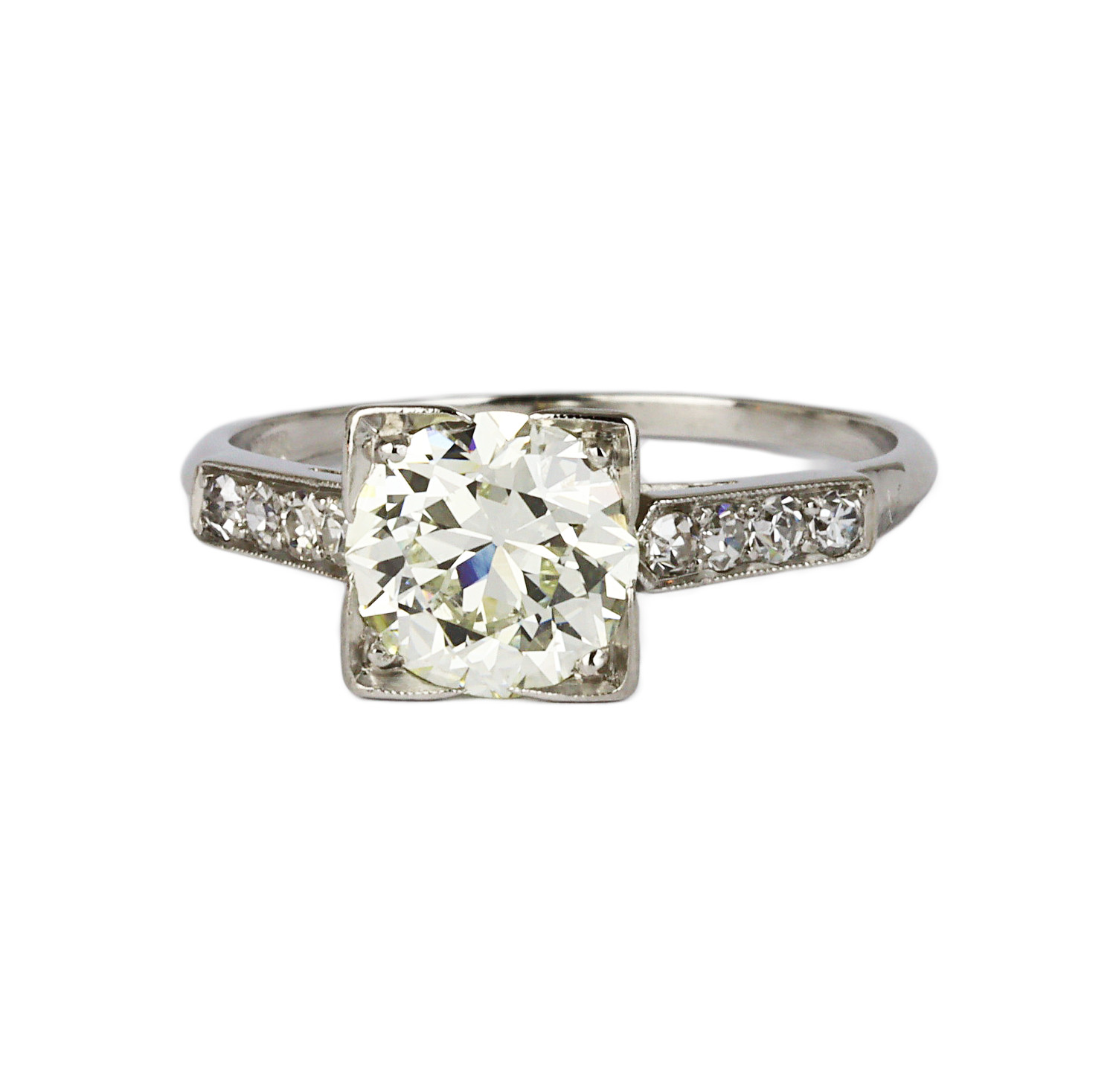 Gallery image of this Women’s Vintage Platinum Diamond Ring Size 6.5 EGL Cert