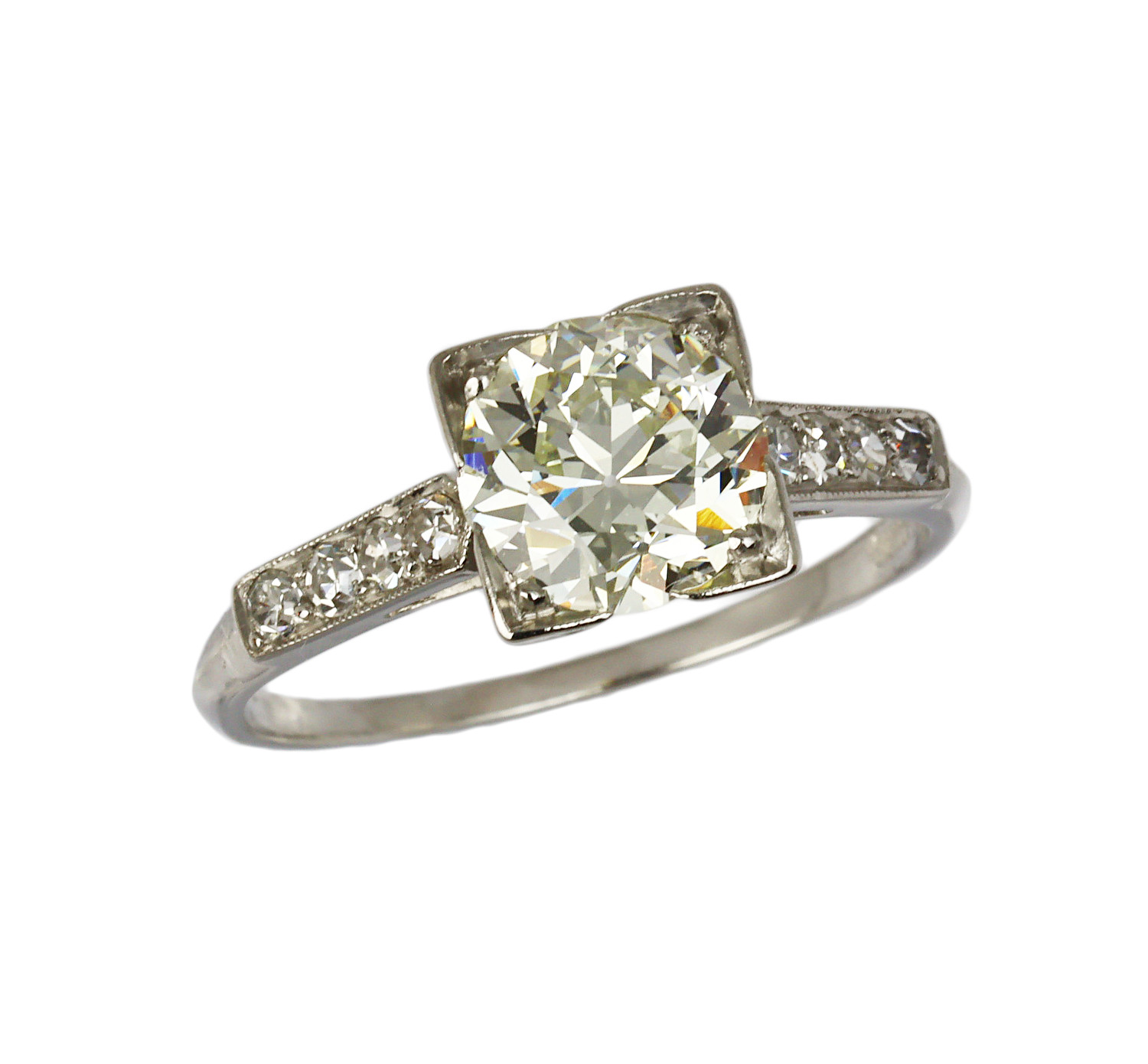 Featured image of this Women’s Vintage Platinum Diamond Ring Size 6.5 EGL Cert