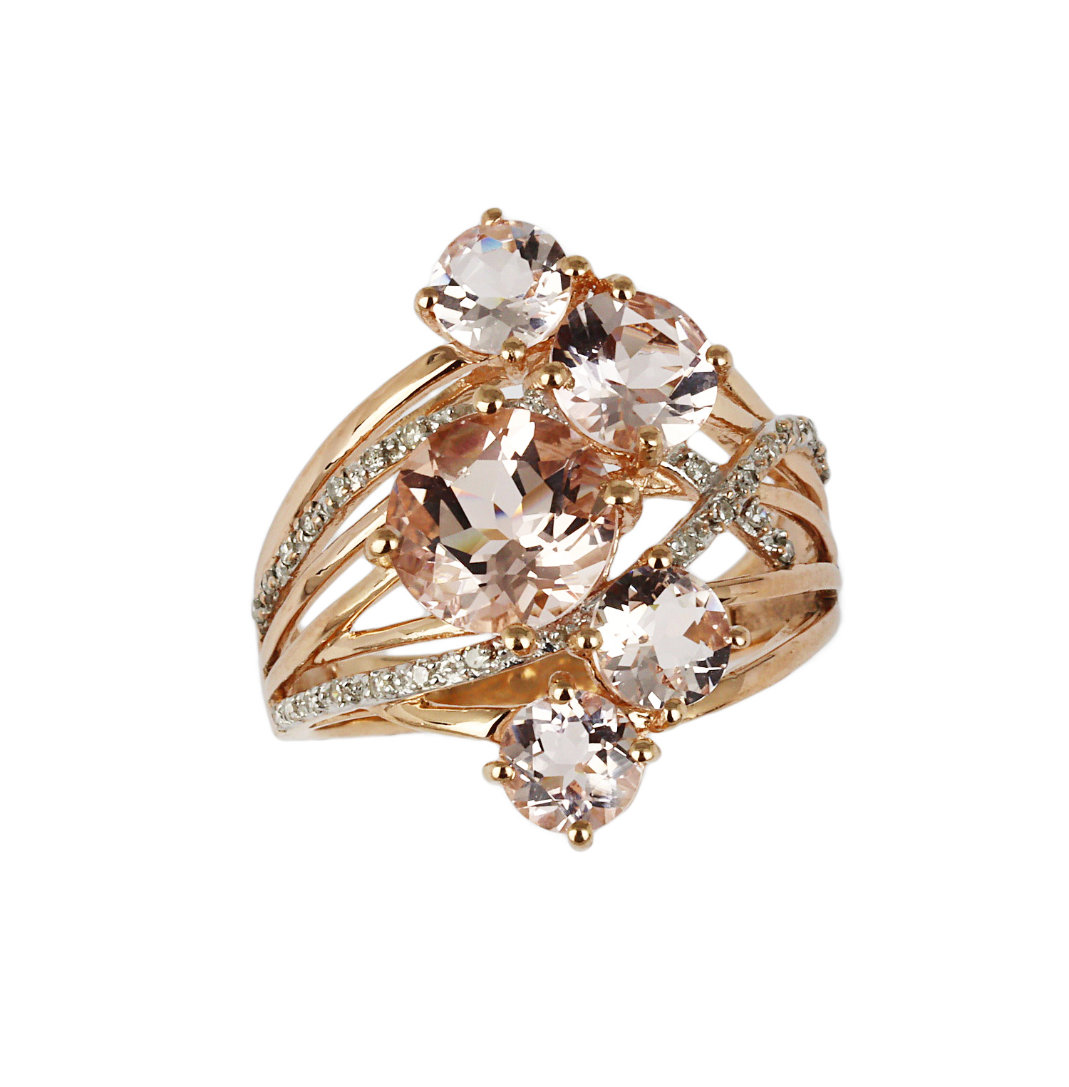 Featured image of this Women’s 14k Rose Gold Diamond, Morganite Ring Size 7