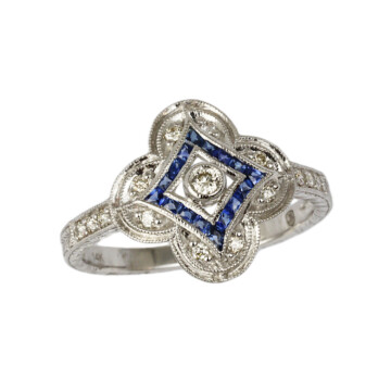 Featured image of this Women’s 14k White Gold Diamond, Sapphire Ring Size 6.5