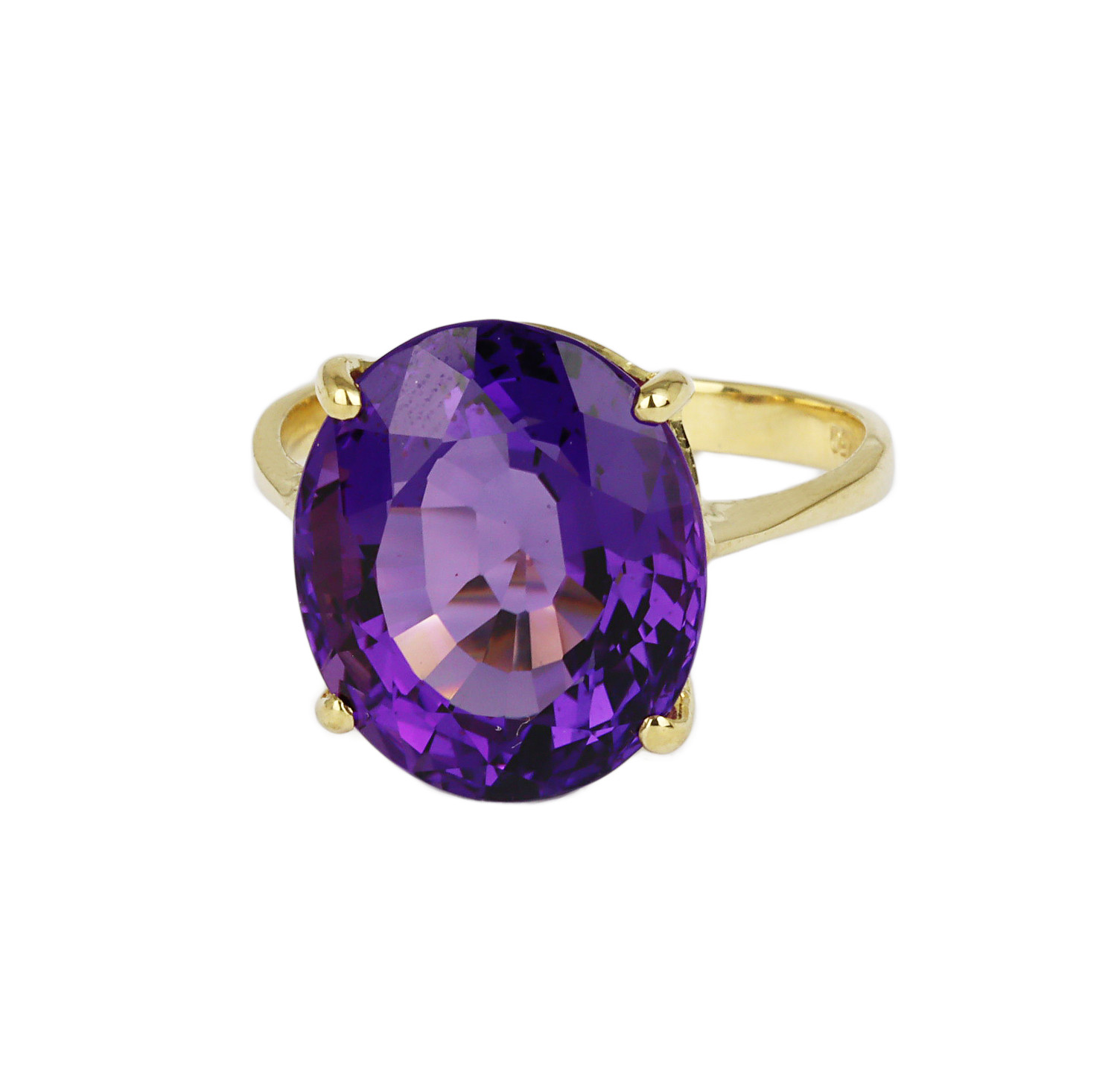 Gallery image of this Women’s 18k Yellow Gold Amethyst Ring Size 8