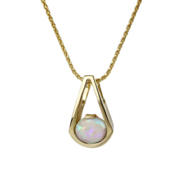 Featured image of this Women’s 14k Yellow Gold Opal Necklace