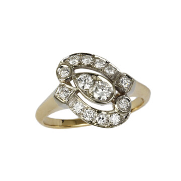 Featured image of this Women’s Vintage 14k Yellow & White Gold Diamond Ring Size 7.75