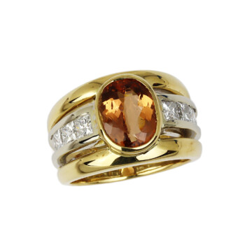 Featured image of this Women’s 14k Yellow Gold Diamond, Topaz Ring Size 6.25