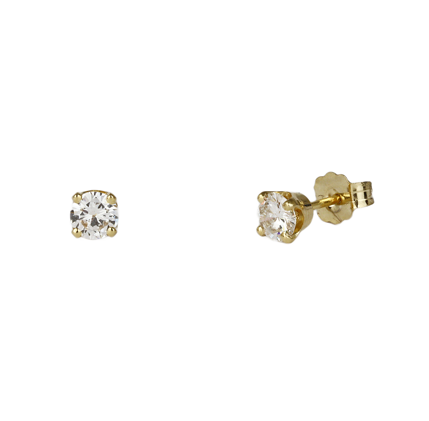 Gallery image of this Women’s 14k Yellow Gold Diamond Stud Earrings