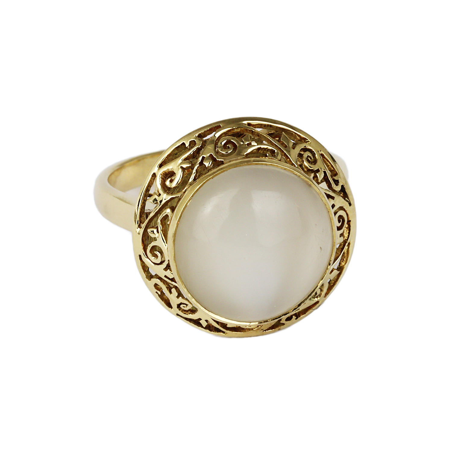 Gallery image of this Women’s 18k Yellow Gold Moonstone Ring Size 8.25