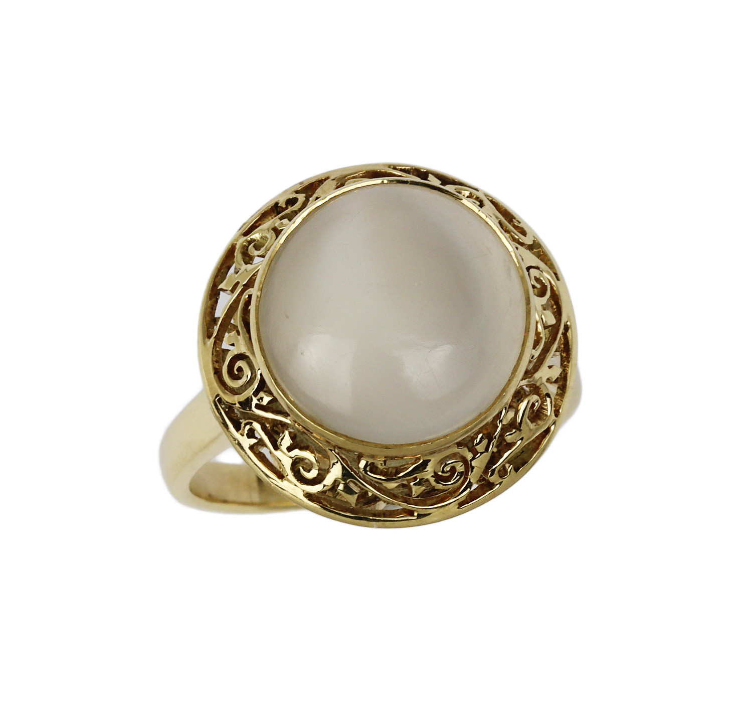 Featured image of this Women’s 18k Yellow Gold Moonstone Ring Size 8.25