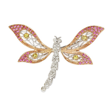 Featured image of this Women’s 14k White Gold, Diamond, Sapphire Dragonfly Brooch
