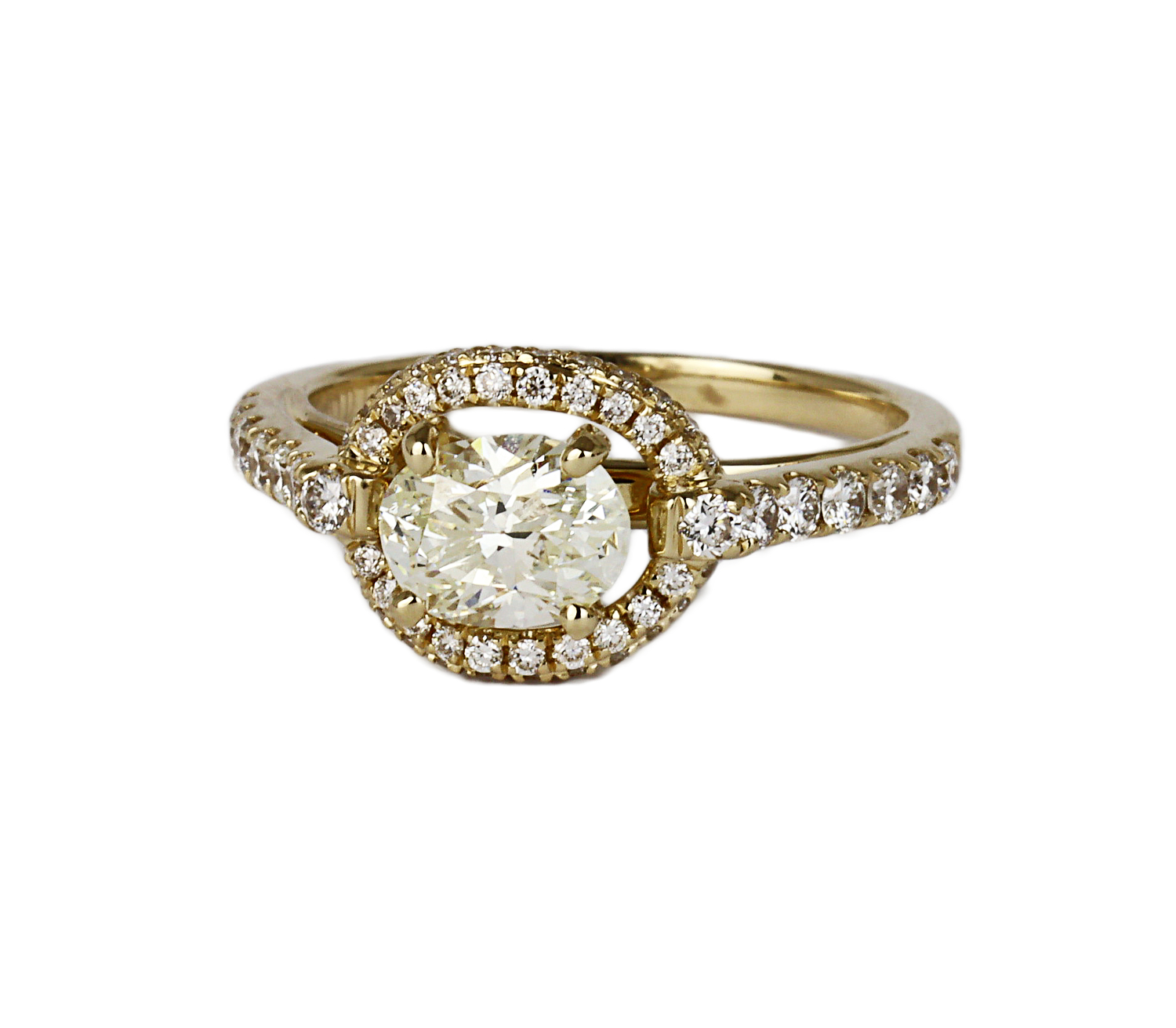 Gallery image of this Women’s 14k Yellow Gold Diamond Bridal Ring Size 6.25 EGL Cert