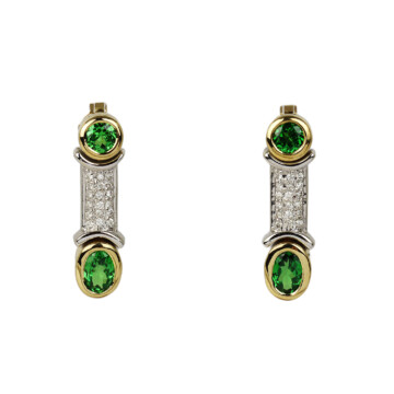 Featured image of this Women’s 18k White Gold, Tsavorite Garnet, Diamond Earrings
