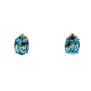 Featured image of this Women’s 14k Yellow Gold Blue Topaz Stud Earrings