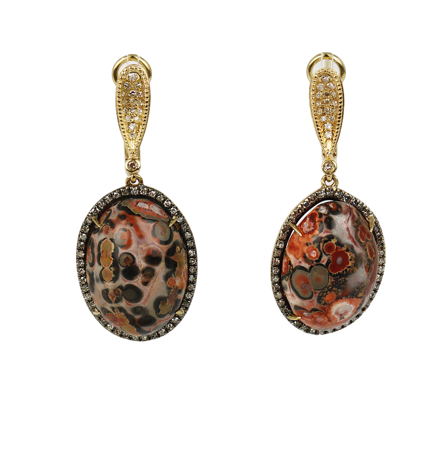 Featured image of this Fischer Women’s 14k Yellow Gold Agate, Diamond Dangle Earrings