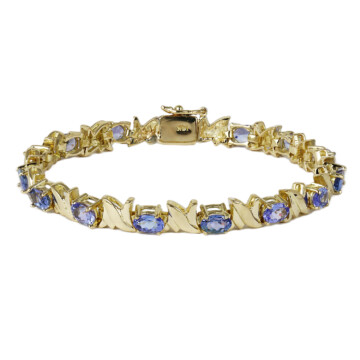 Featured image of this Women’s 14k Yellow Gold Tanzanite Link Bracelet