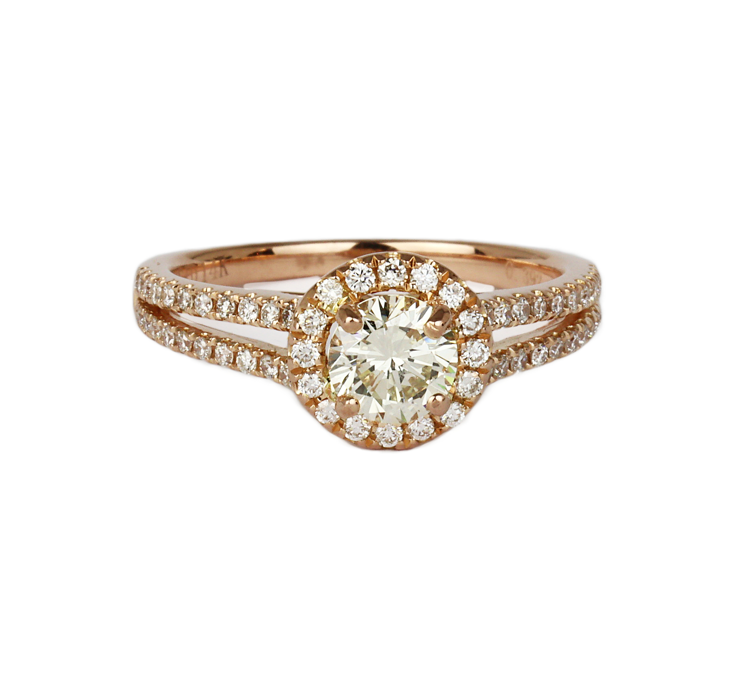 Gallery image of this Women’s 14k Rose Gold Diamond Bridal Ring Size 6 EGL Cert
