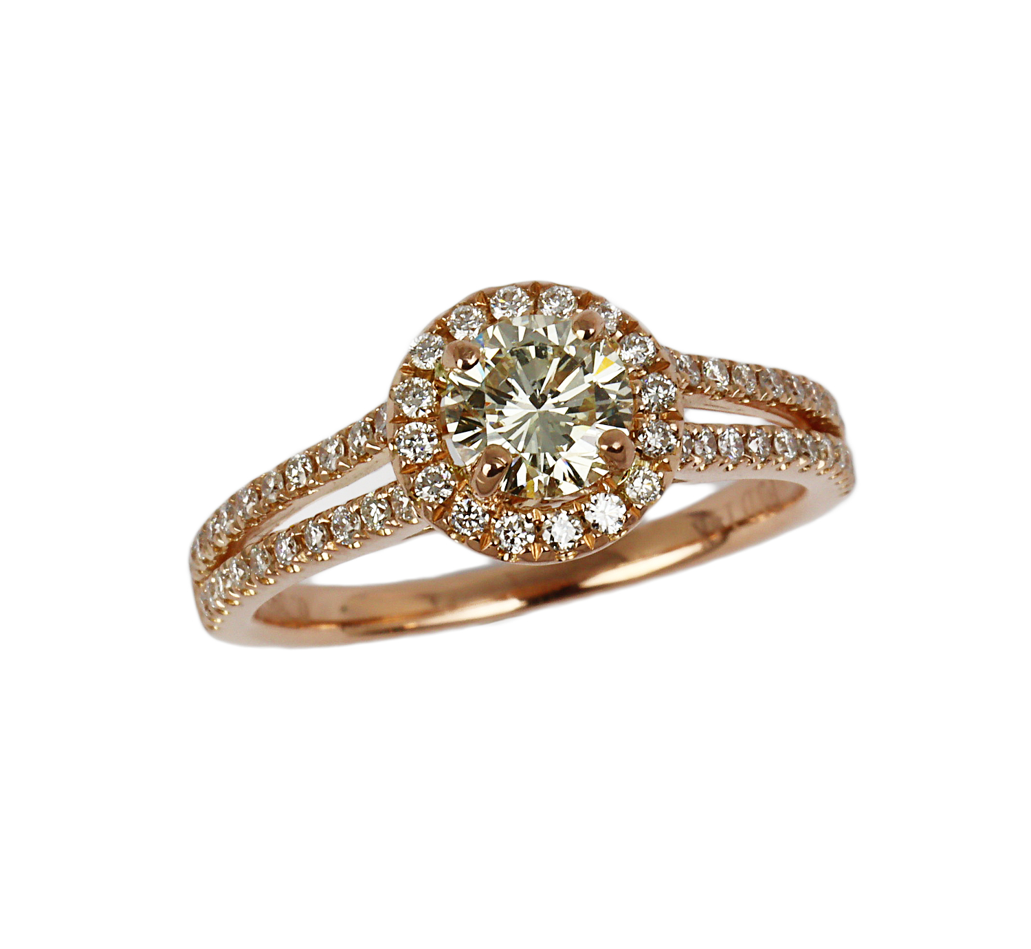 Featured image of this Women’s 14k Rose Gold Diamond Bridal Ring Size 6 EGL Cert