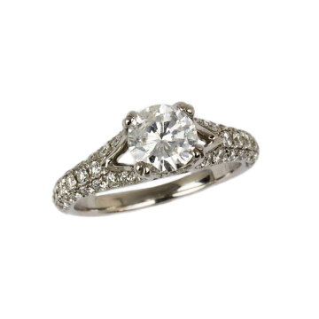 Featured image of this Fischer Women’s 14k White Gold Diamond Bridal Ring Size 4.75 EGL Cert