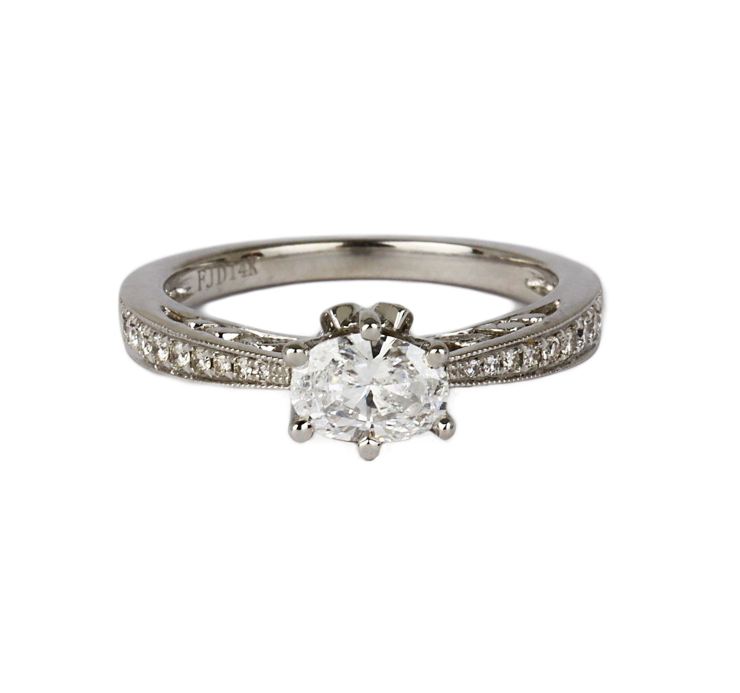 Gallery image of this Fischer Women’s 14k White Gold Diamond Bridal Ring Size 6 GIA Cert