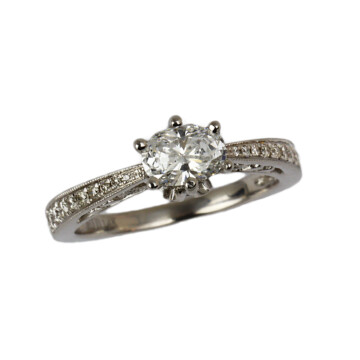 Featured image of this Fischer Women’s 14k White Gold Diamond Bridal Ring Size 6 GIA Cert