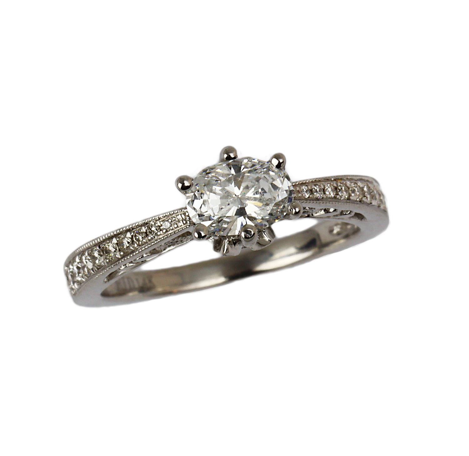 Featured image of this Fischer Women’s 14k White Gold Diamond Bridal Ring Size 6 GIA Cert