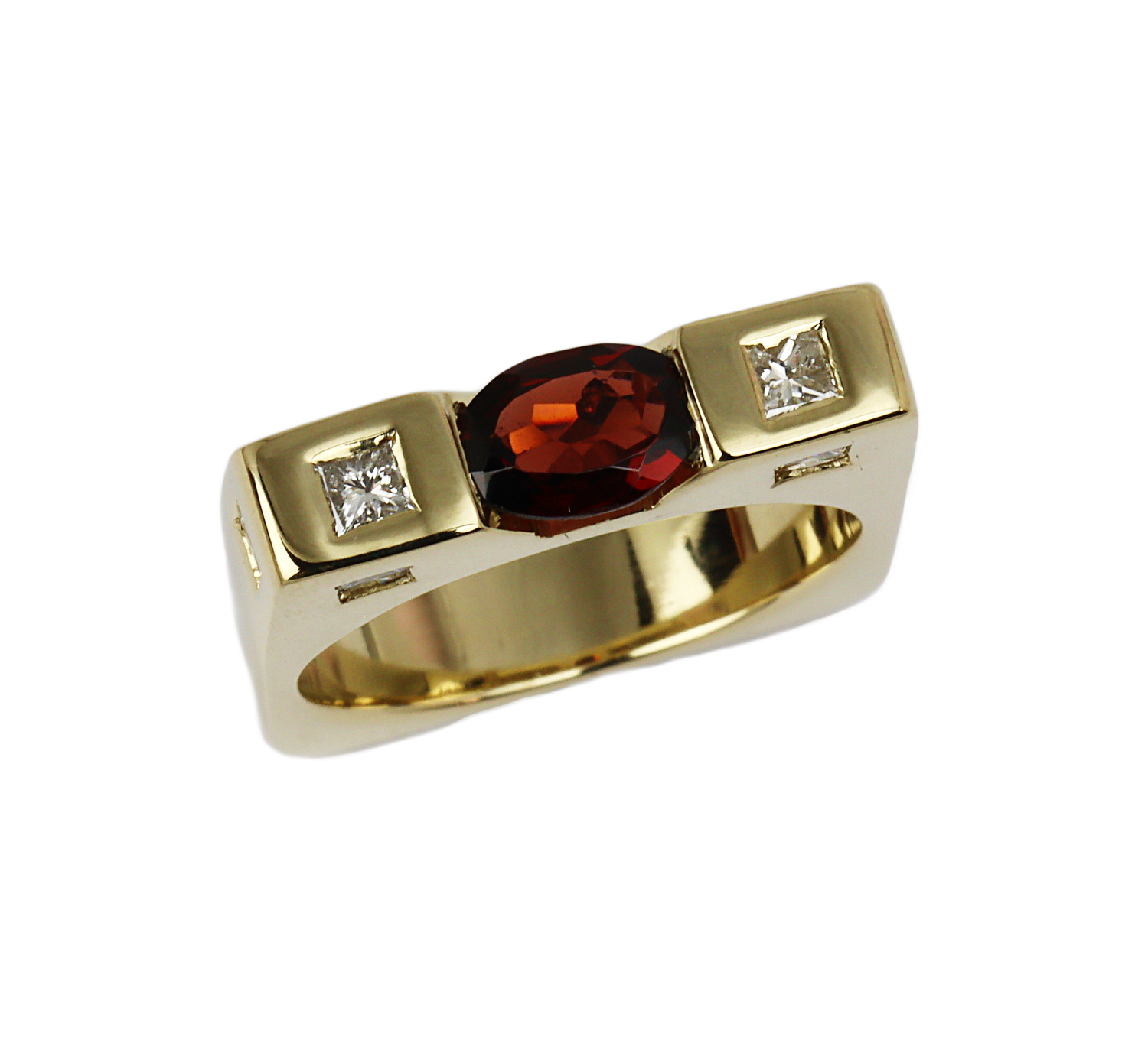 Featured image of this Women’s 14k Yellow Gold Diamond, Garnet Ring Size 6.25