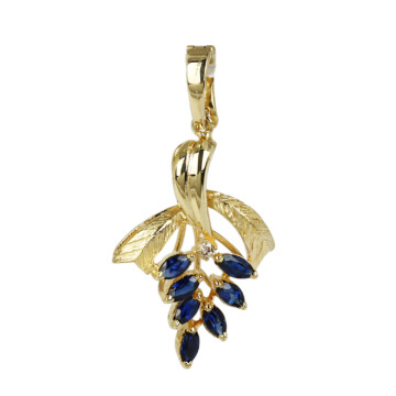 Featured image of this Women’s 14k Yellow Gold, Diamond, Sapphire Pendant