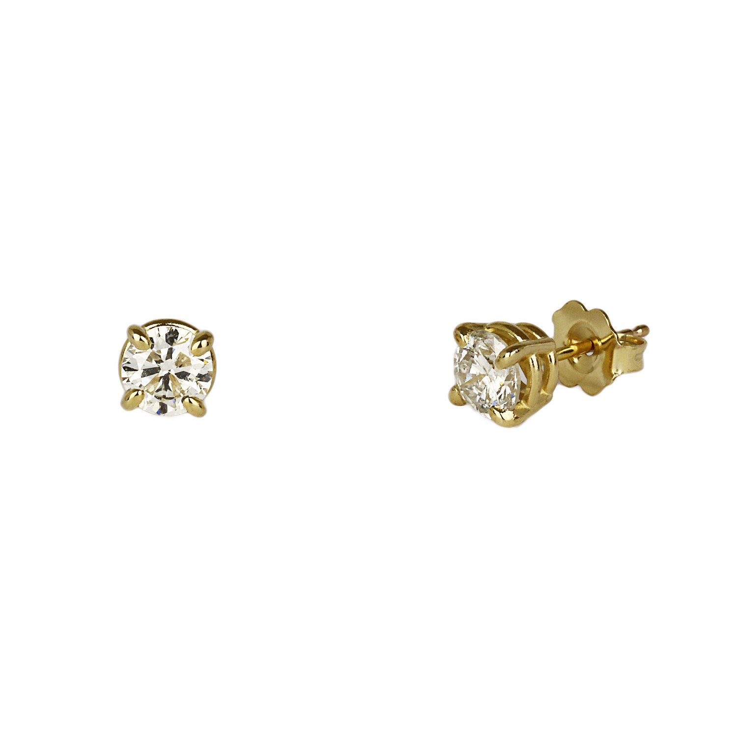 Gallery image of this Women’s 14k Yellow Gold Diamond Stud Earrings