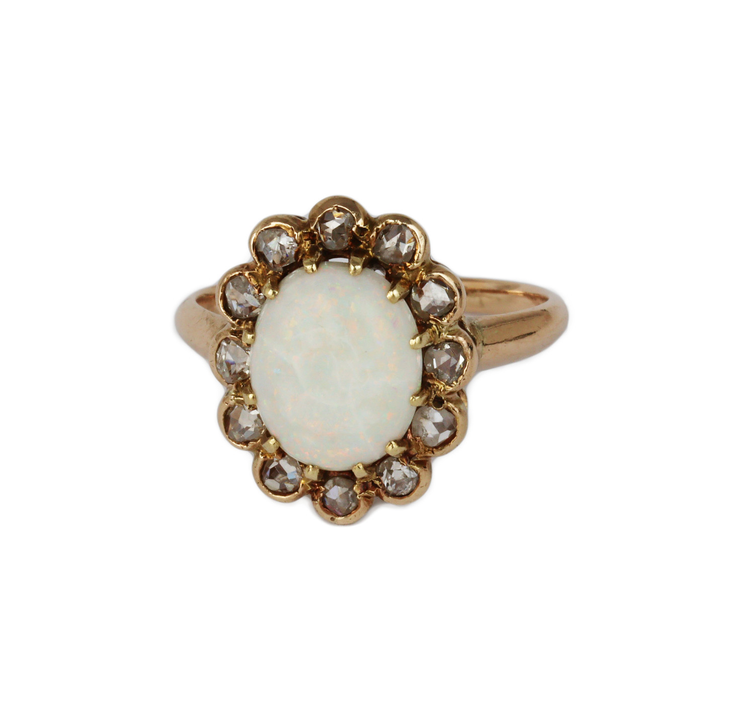 Gallery image of this Women’s 10k Rose Gold Diamond, Opal Ring Size 4.75
