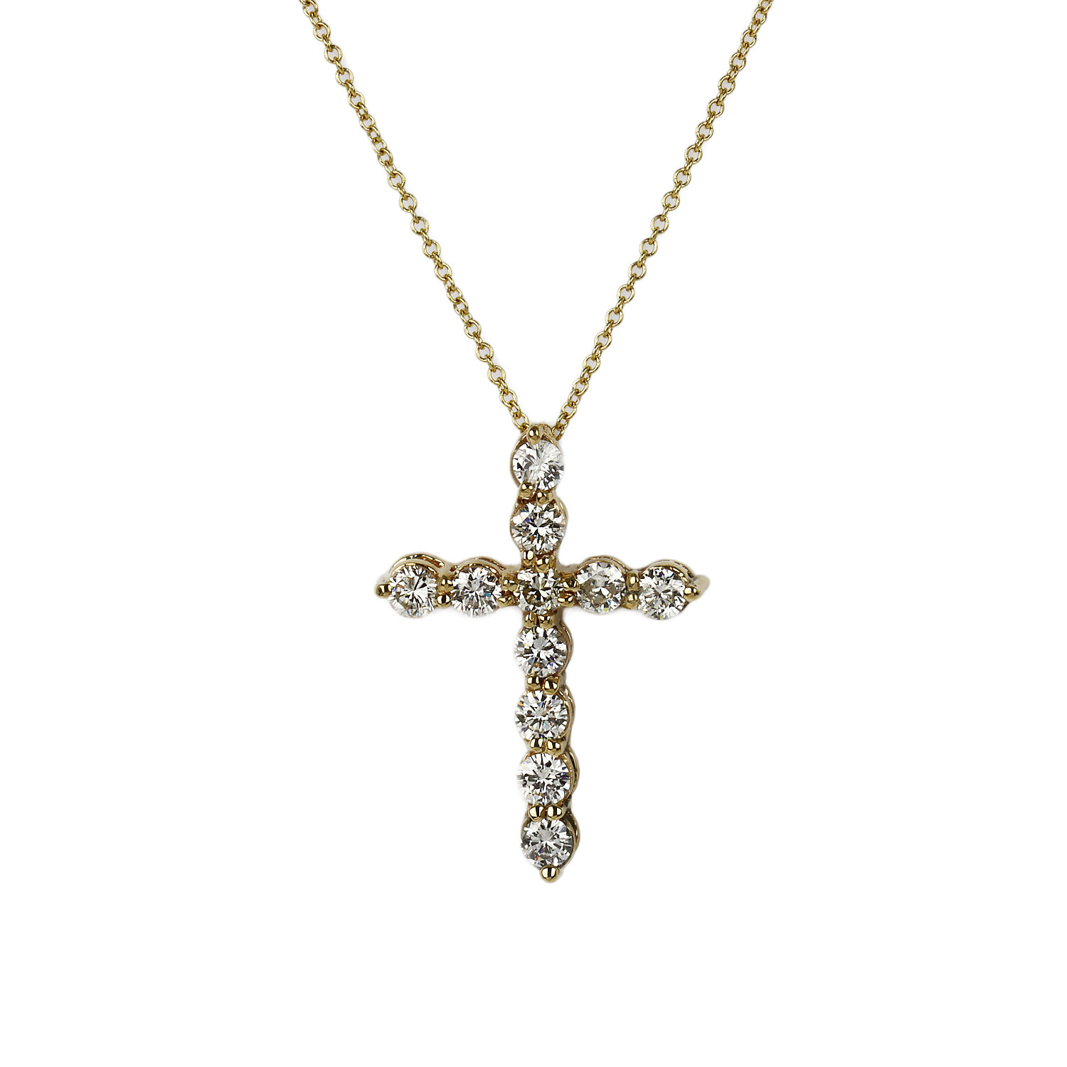 Featured image of this Women’s 14k Yellow Gold Diamond Cross Necklace