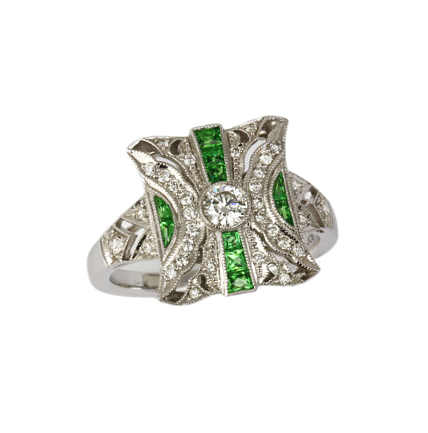 Featured image of this Women’s 14k White Gold Diamond, Tsavorite Ring Size 6.5