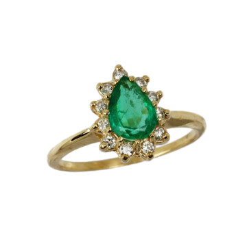 Featured image of this Women’s 14k Yellow Gold Diamond, Emerald Ring Size 6.25