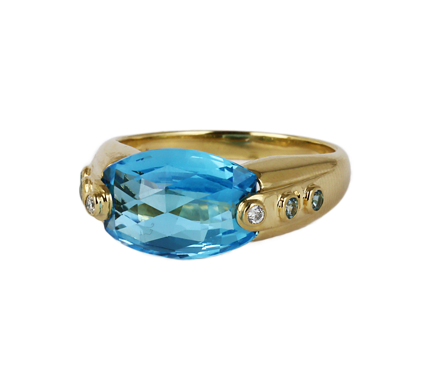 Gallery image of this Women’s 18k Yellow Gold Diamond, Topaz Ring Size 6.75