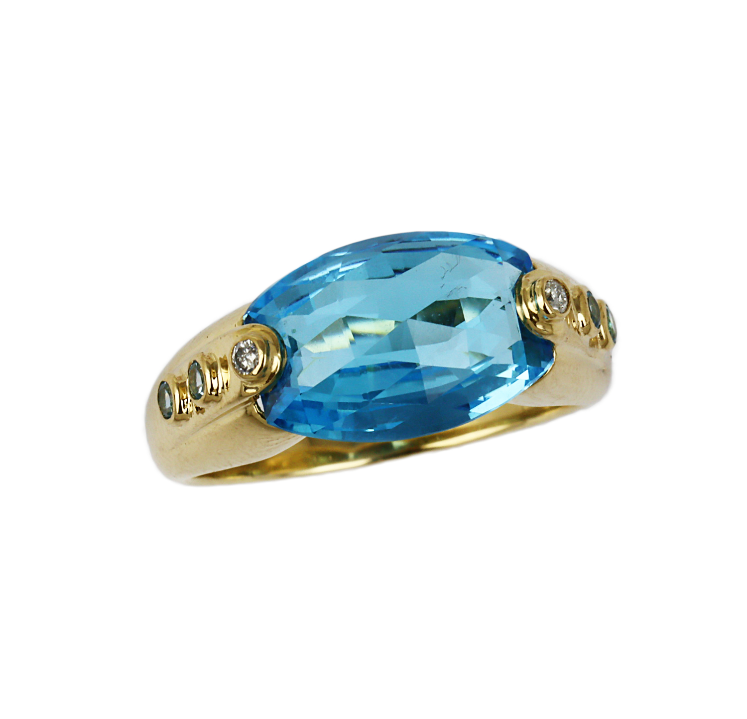 Featured image of this Women’s 18k Yellow Gold Diamond, Topaz Ring Size 6.75