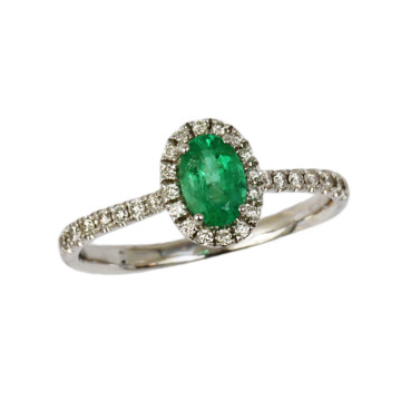Featured image of this Women’s 14k White Gold Diamond, Emerald Ring Size 6.5