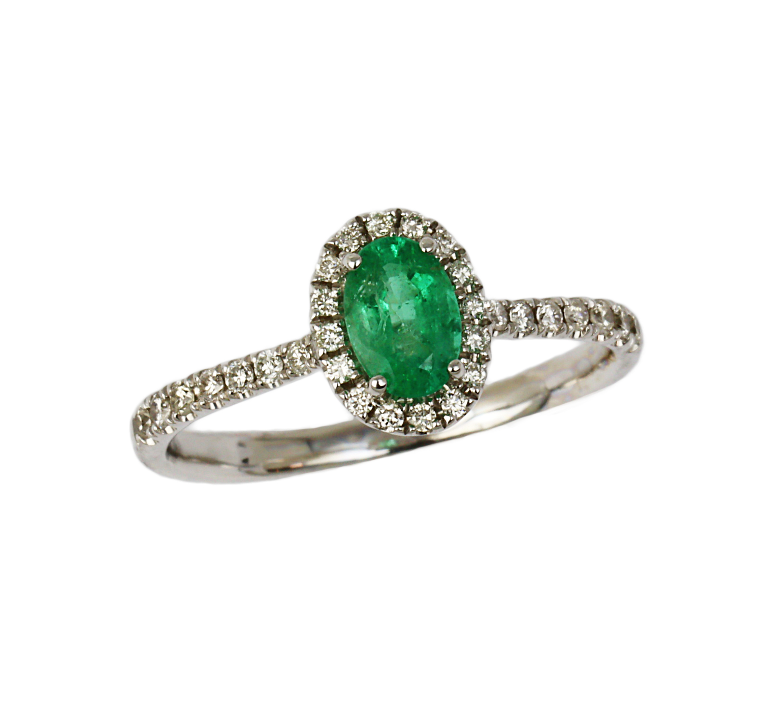 Featured image of this Women’s 14k White Gold Diamond, Emerald Ring Size 6.5