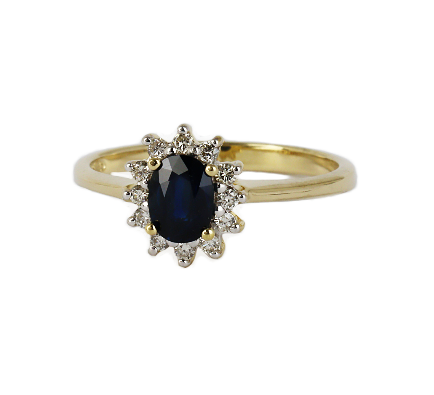 Gallery image of this Women’s 14k Yellow Gold Diamond, Sapphire Ring Size 6.75