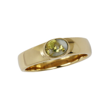 Featured image of this Men’s 14k Yellow Gold Quartz Ring Size 9.75