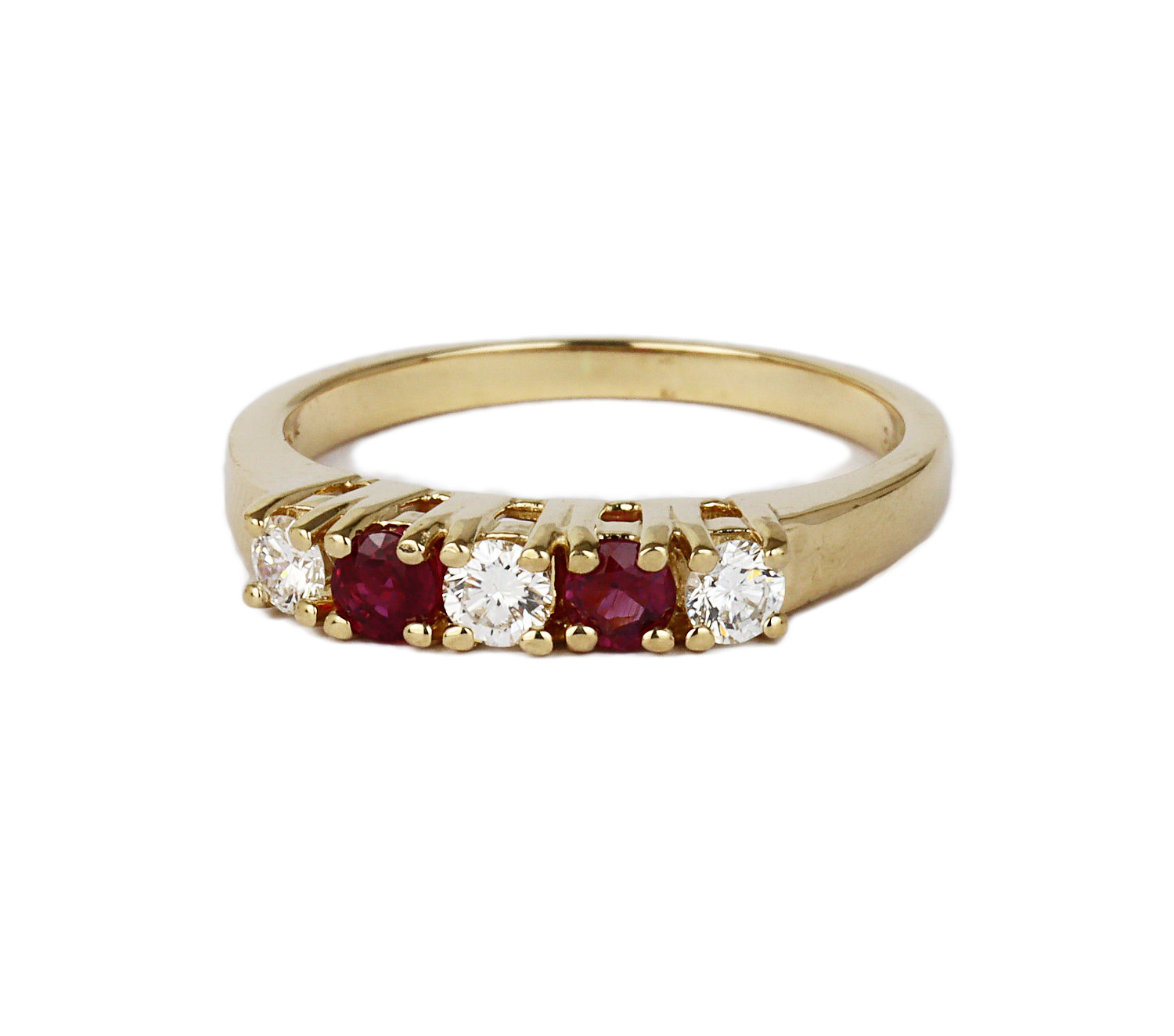 Gallery image of this Women’s 14k Yellow Gold Diamond, Ruby Ring Size 6.75