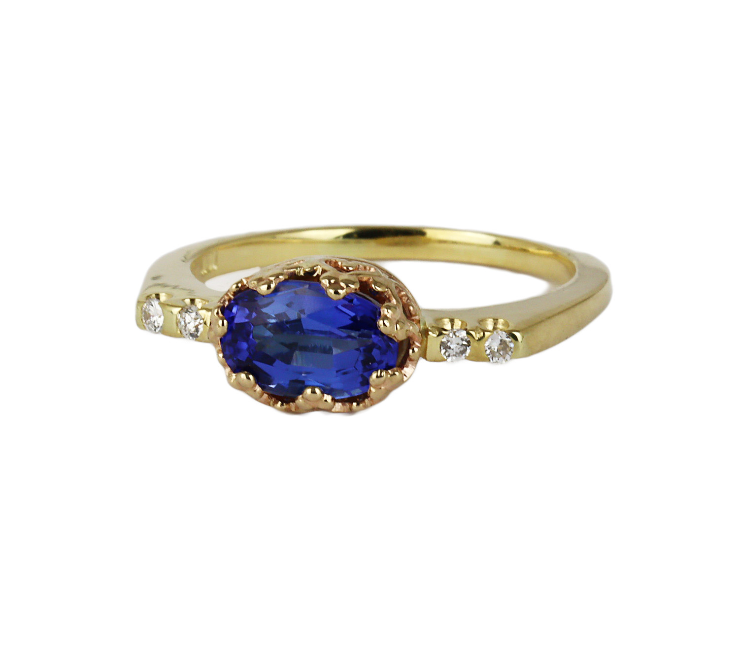 Gallery image of this Women’s 18k Yellow Gold Diamond, Tanzanite Ring Size 7