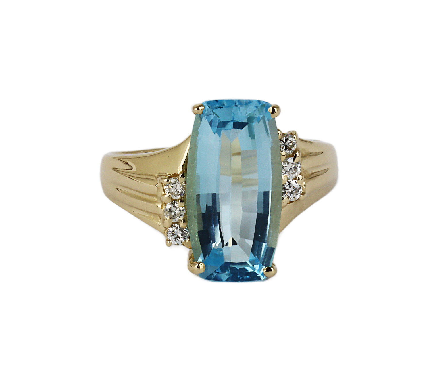 Gallery image of this Women’s 14k Yellow Gold Diamond, Topaz Ring Size 5.5