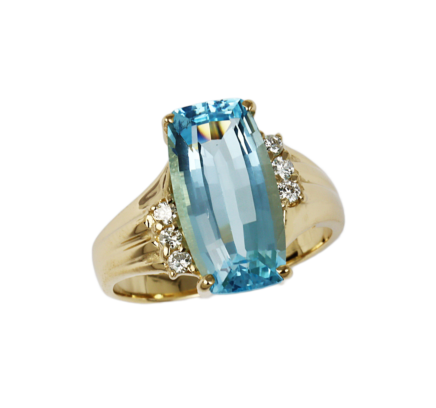 Featured image of this Women’s 14k Yellow Gold Diamond, Topaz Ring Size 5.5