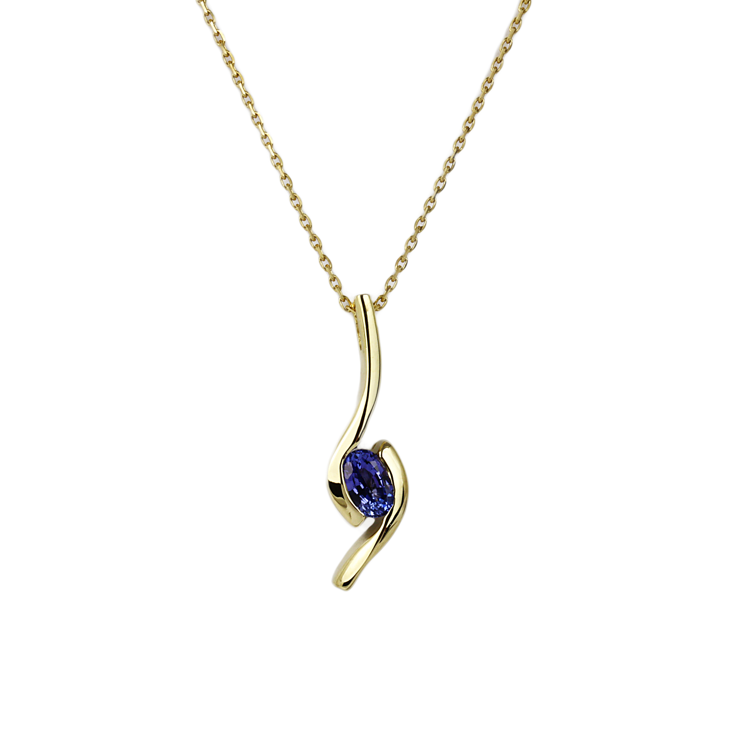 Featured image of this Women’s 14k Yellow Gold Tanzanite Necklace