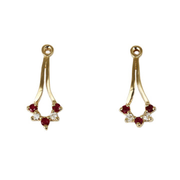Featured image of this Women’s 14k Yellow Gold Diamond, Ruby Earring Jackets