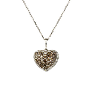 Featured image of this Women’s 14k White Gold Diamond Heart Necklace