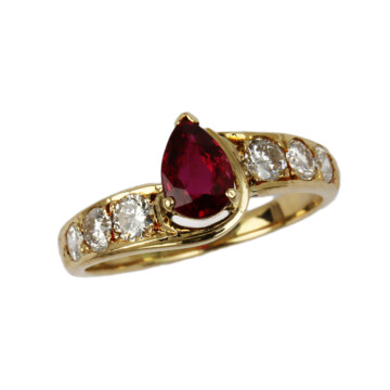 Featured image of this Women’s 14k Yellow Gold Diamond, Ruby Ring Size 7