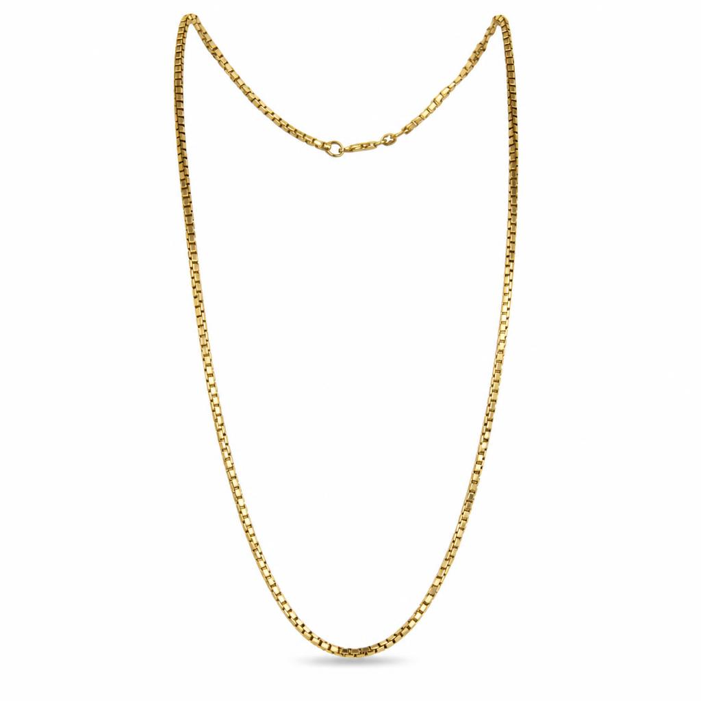 Featured image of this Unisex 14k Yellow Gold Box Chain Necklace