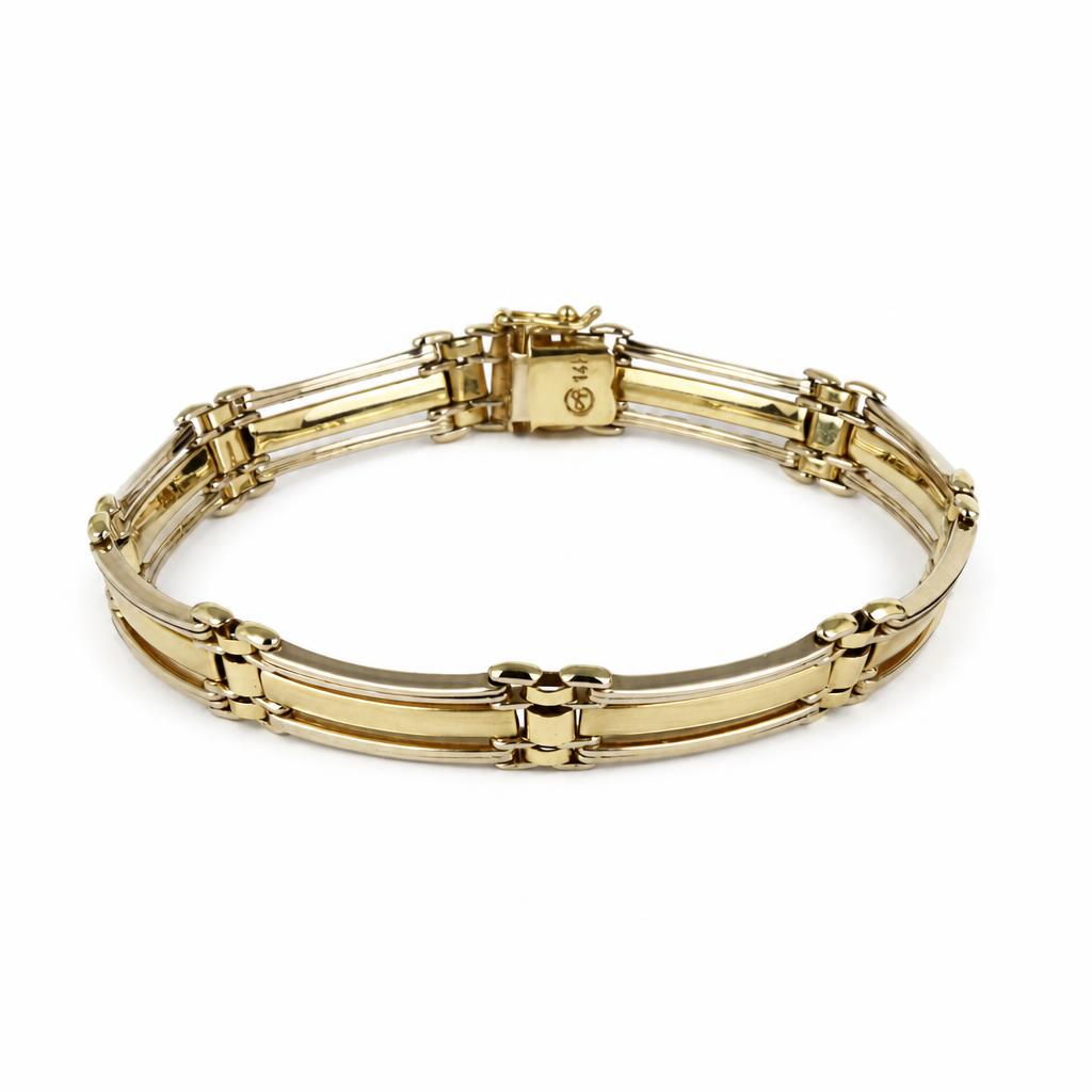 Featured image of this Men’s 14k Yellow & White Gold Bracelet