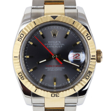 Featured image of this Men’s 18k Yellow Gold & Stainless Steel Datejust Turn-o-graph Rolex Wristwatch – 36mm Case