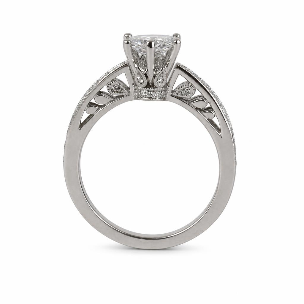 Gallery image of this Fischer Women’s 14k White Gold Diamond Bridal Ring Size 6 GIA Cert