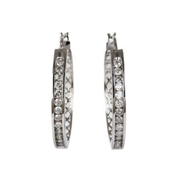 Featured image of this Women’s 14k White Gold Diamond Hoop Earrings