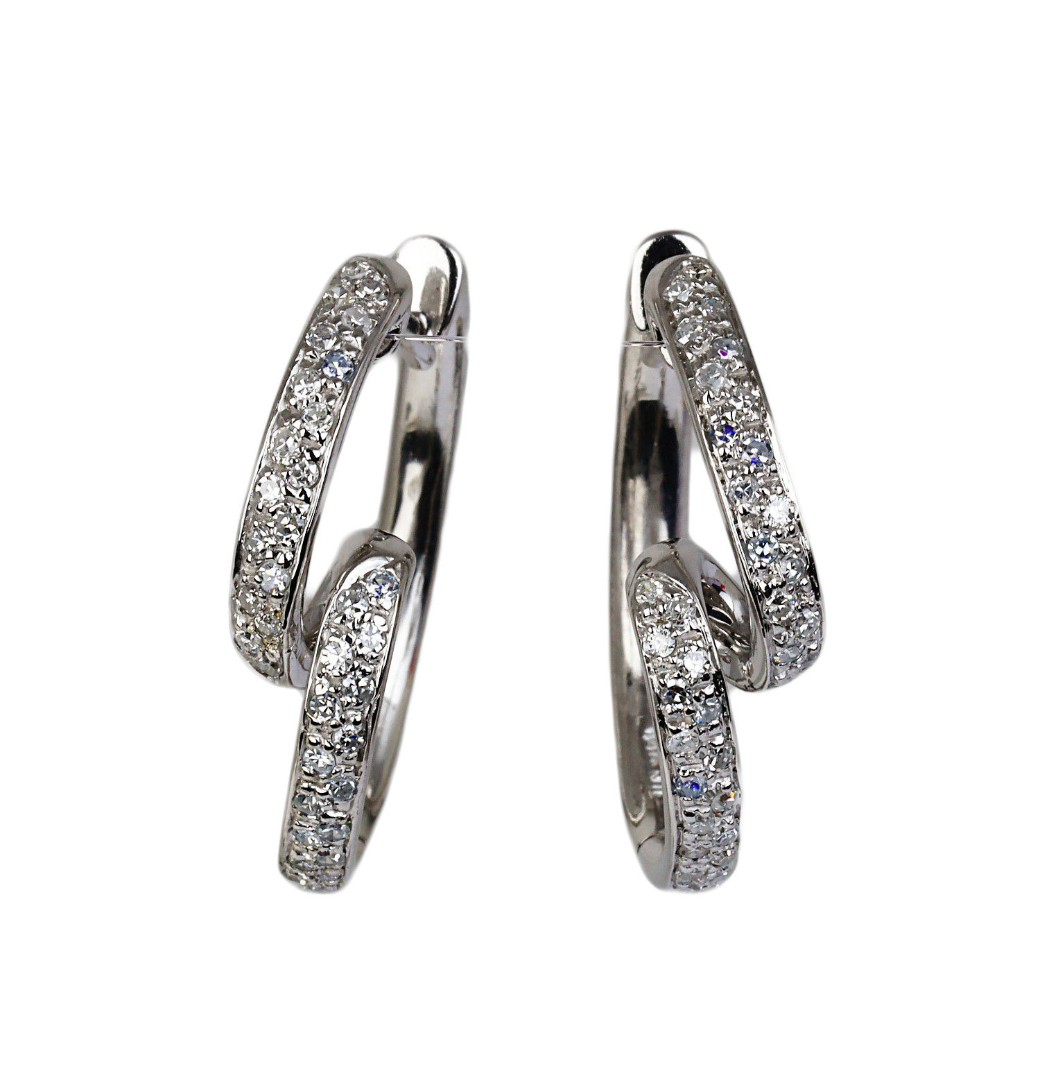 Featured image of this Women’s 14k White Gold Diamond Hoop Earrings
